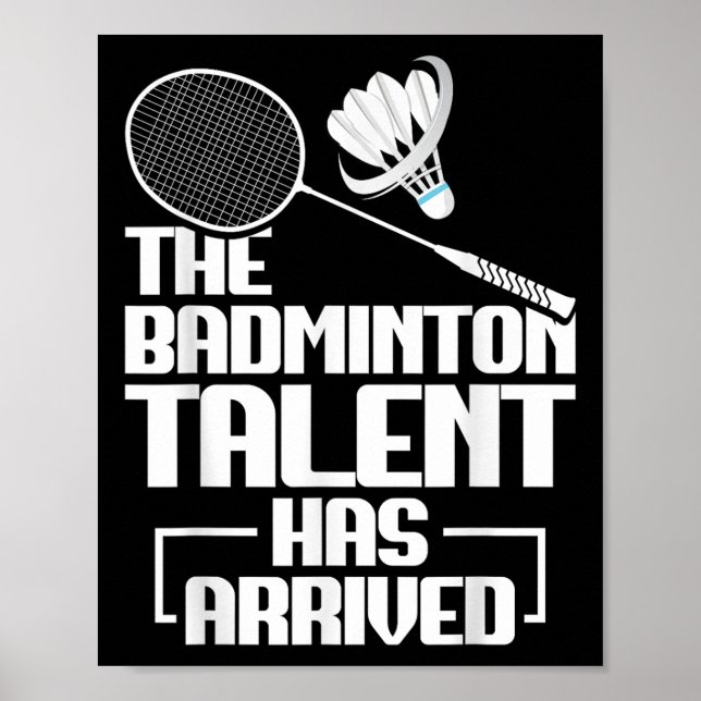 Poster Partida de Badminton Talento Shuttle Jogador de Ba (Frente)