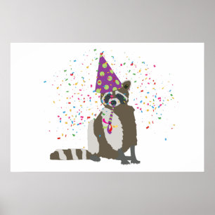 Poster Partida de guaxinim - Animais com festa