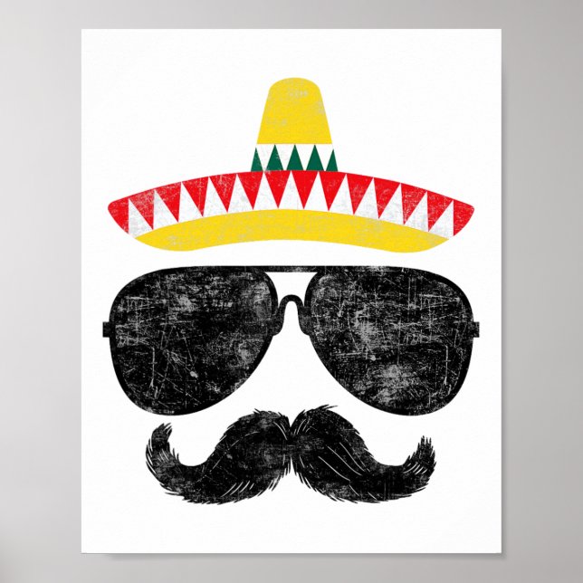 Poster Partido Cinco de Mayo Camisa Engraçado Cinco de Ma (Frente)