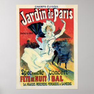 Pôster partido da noite do de Paris do jardin da época d