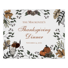 Pôster Partido de Ação de Graças do País Cai na Colheita