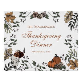 Pôster Partido de Ação de Graças do País Cai na Colheita 