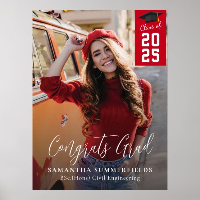 Poster Partido de Formando de Script de Foto para Graduaç (Frente)