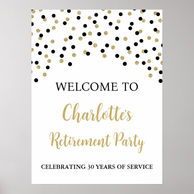 Poster Partido de Reforma Dourada Preta Personalizado 18x (Frente)