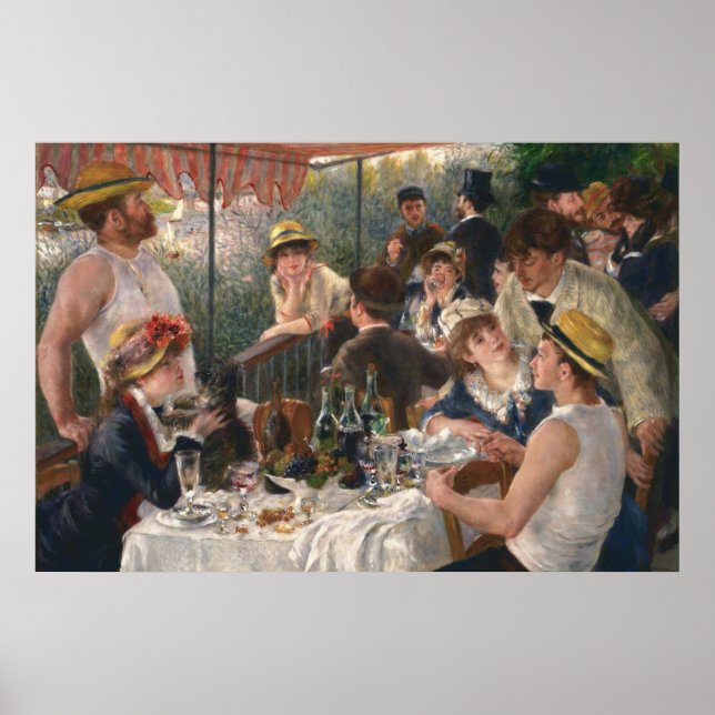 Poster Partido do Barco Luncheon - Pintura de Renoir (Frente)
