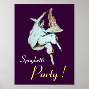 Poster PARTIDO ESPAGHETTI, ITALIANA KITCHEN, roxo
