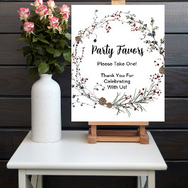 Poster Partido Favor das flores silvestres de winterberry