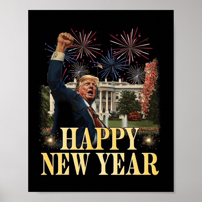 Poster Partido feliz ano novo 2025 Trump 2024 Tome a Amér (Frente)