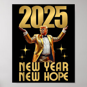 Poster Partido feliz ano novo 2025 Trump 2025 Ano Novo