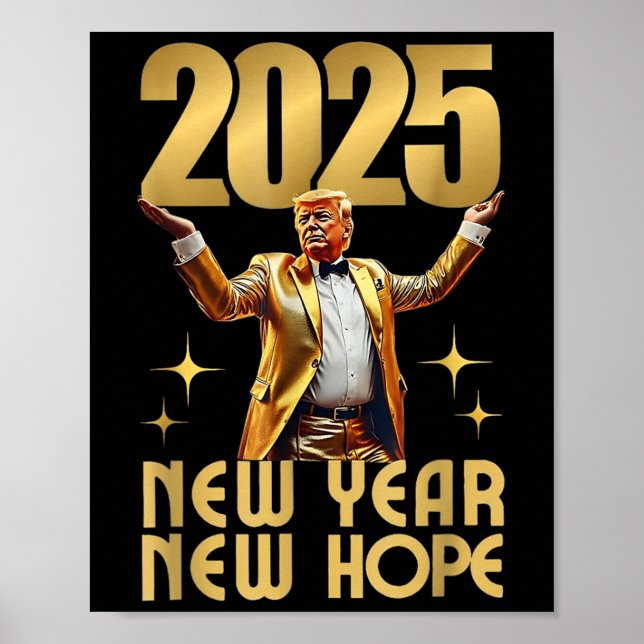 Poster Partido feliz ano novo 2025 Trump 2025 Ano Novo (Frente)
