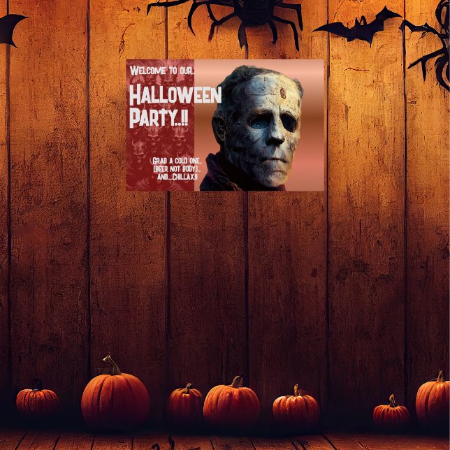 Poster Partido Frankenstein Halloween (Frankenstein Halloween Party Poster)