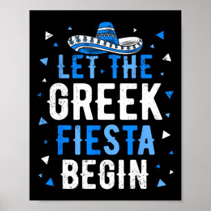 Poster Partido Grego Engraçado Que A Fiesta Grega Comece