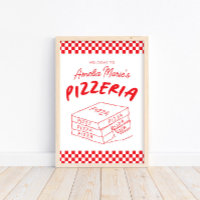 Partido Moderno Retro Vermelho Italiano Pizzeria P