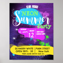 POSTER PARTIDO NEON SUMMER