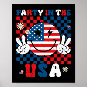 Poster Partido Nos Eua 4 De Julho, Bandeira Americana Sor