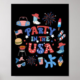 Poster Partido Nos Eua 4 De Julho Patriótico Americano