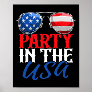 Poster Partido Nos Eua Funny 4 De Julho Bandeira American