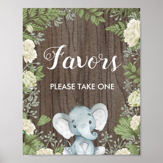 Poster Partido Rustic Elephant Favors / Botanical Greener (Frente)