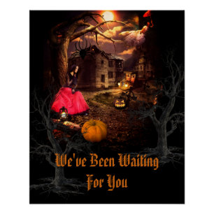 Pôster Partido Witchy Halloween