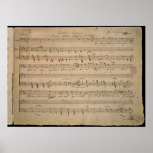 Pôster Partitura antiga, canção do ancião, 1822
