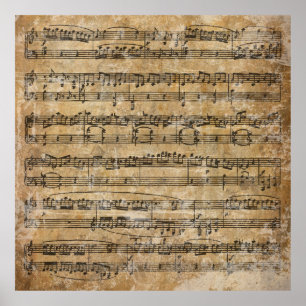 Pôster Partitura do vintage
