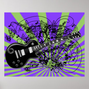 Poster Partituras Antigas Rock N Roll