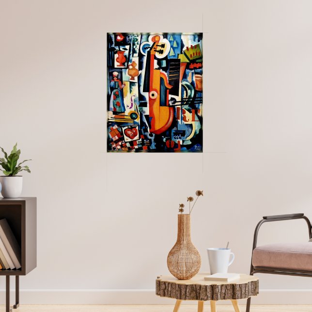 Poster Parto de Viola Bom Menage, Cubismo, (Sala de Estar 3)