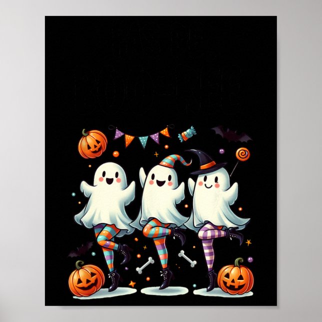 Poster Pas De Boo-rée Funny Balé Fantasma Dança Halloween (Frente)