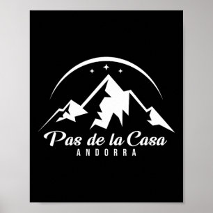 Poster Pas De La Casa Andorra Ski Resort Skiting Snowboar