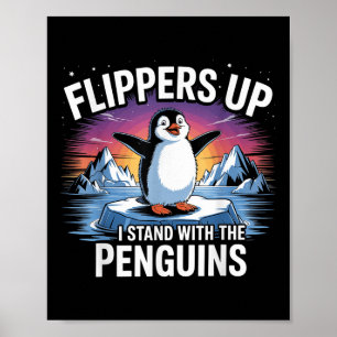 Poster Pás Para Cima Eu Fico Com Pinguins Engraçados