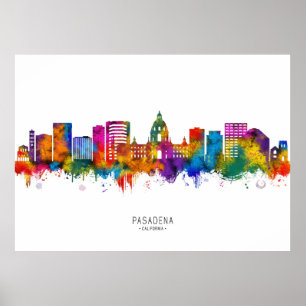 Poster Pasadena California Skyline