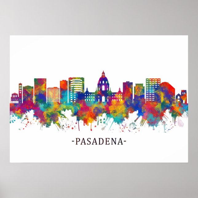 Poster Pasadena California Skyline (Frente)