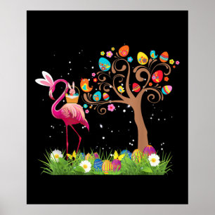 Poster Páscoa Bunny Flamingo 2021   Amantes Flamingo Cujo