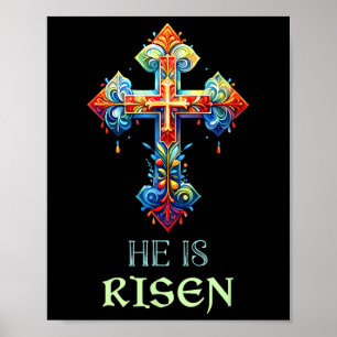 Poster Páscoa Christian Ele É Ressurreição De Risen Ortod
