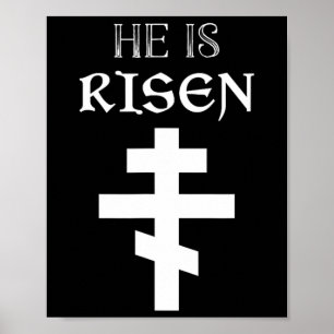 Poster Páscoa Christian Ele É Ressurreição De Risen Ortod