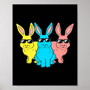 Poster Páscoa Coelhinha de Hip Hop Trio Coelhinhos Divers