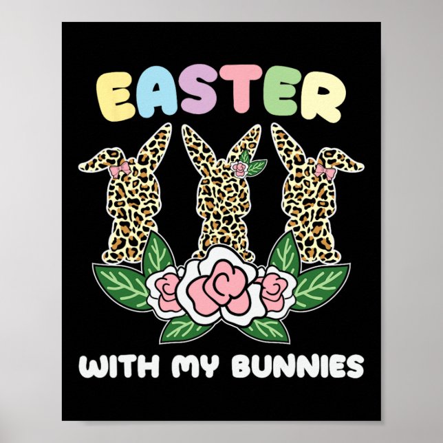 Poster Páscoa Coelho Leopard Trio Páscoa Bonita Dia 4 (Frente)