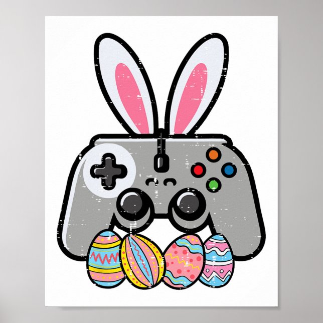 Poster Páscoa Controladora de jogos Bunny Ears Meninos Yo (Frente)