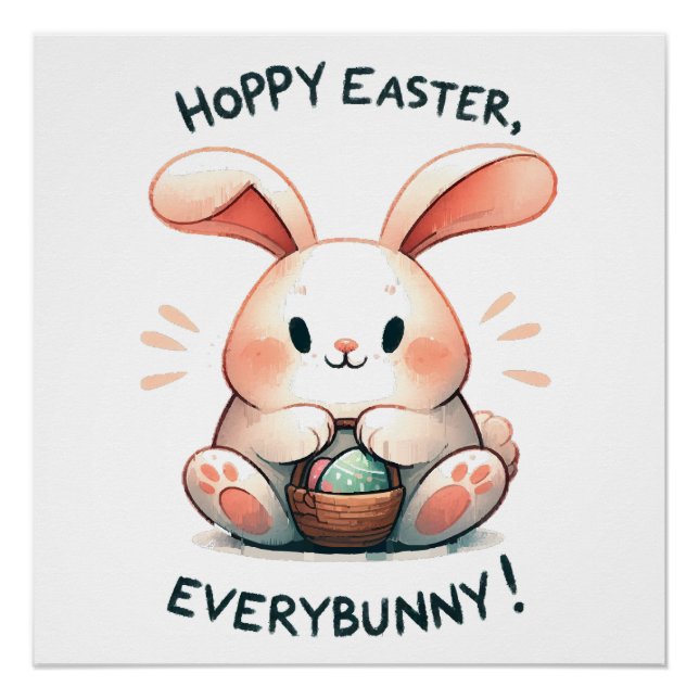 Pôster Páscoa de coelhinho da Páscoa, todo cobarde! (Frente)