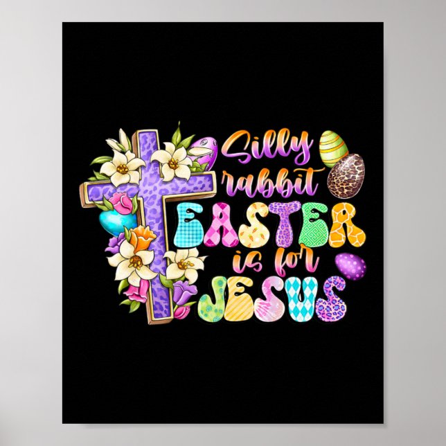 Poster Páscoa De Coelho bobo É Para Jesus Cristo Religios (Frente)