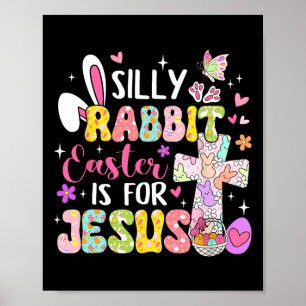 Poster Páscoa De Coelho bobo É Para Jesus Cristo Religios
