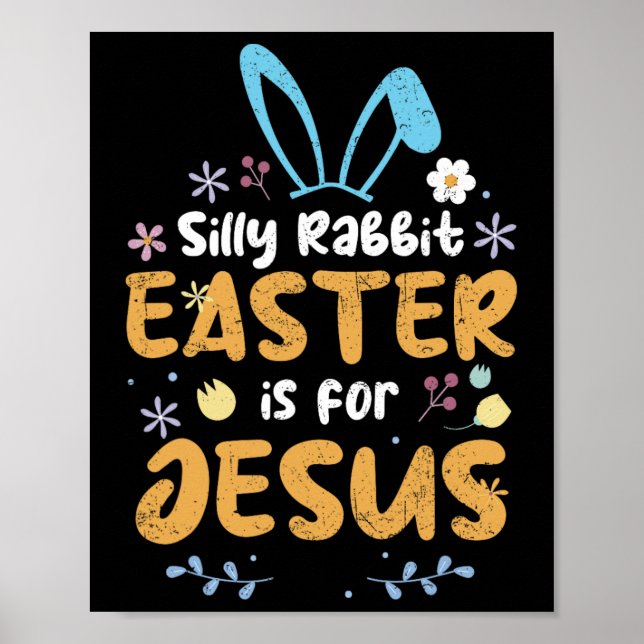 Poster Páscoa De Coelho bobo É Para Jesus Páscoa Cristã (Frente)