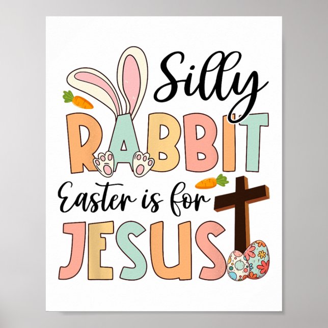 Poster Páscoa De Coelho bobo É Para Jesus Religião Cristã (Frente)