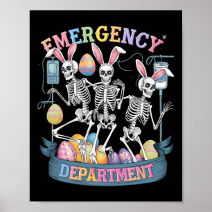 Poster Páscoa de dança Funny Skeleton do Departamento de