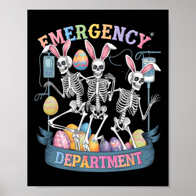 Poster Páscoa de dança Funny Skeleton do Departamento de  (Frente)