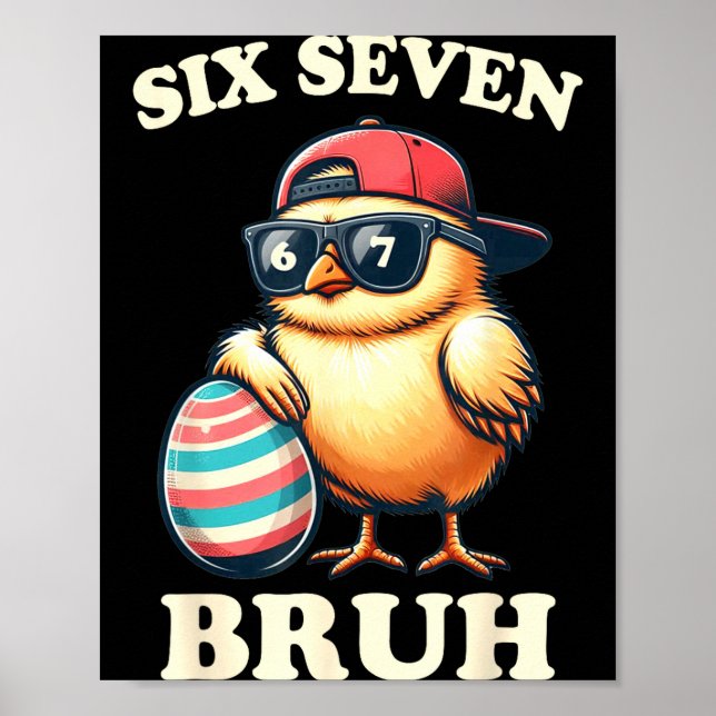 Poster Páscoa de Frangos Bruh Seis Sete 67 Meme Crianças  (Frente)