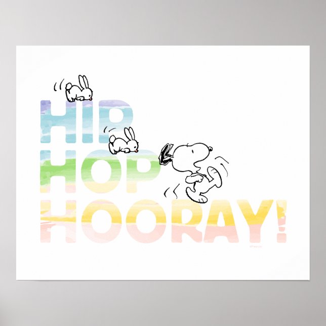 Poster Páscoa de Hooray de Hip Hop Snoopy (Frente)