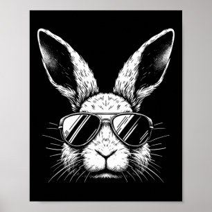 Poster Páscoa Dia Coelhinho Com Óculos De Sol Para Homens