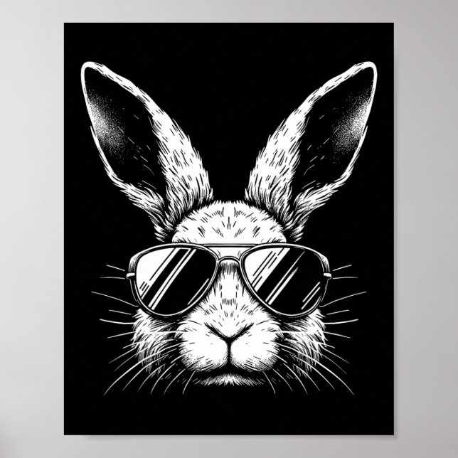 Poster Páscoa Dia Coelhinho Com Óculos De Sol Para Homens (Frente)