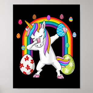 Poster Páscoa Dia Dabbing Unicorn Girls Dab